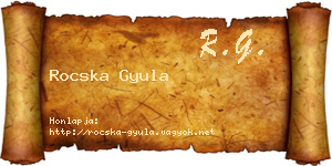 Rocska Gyula névjegykártya